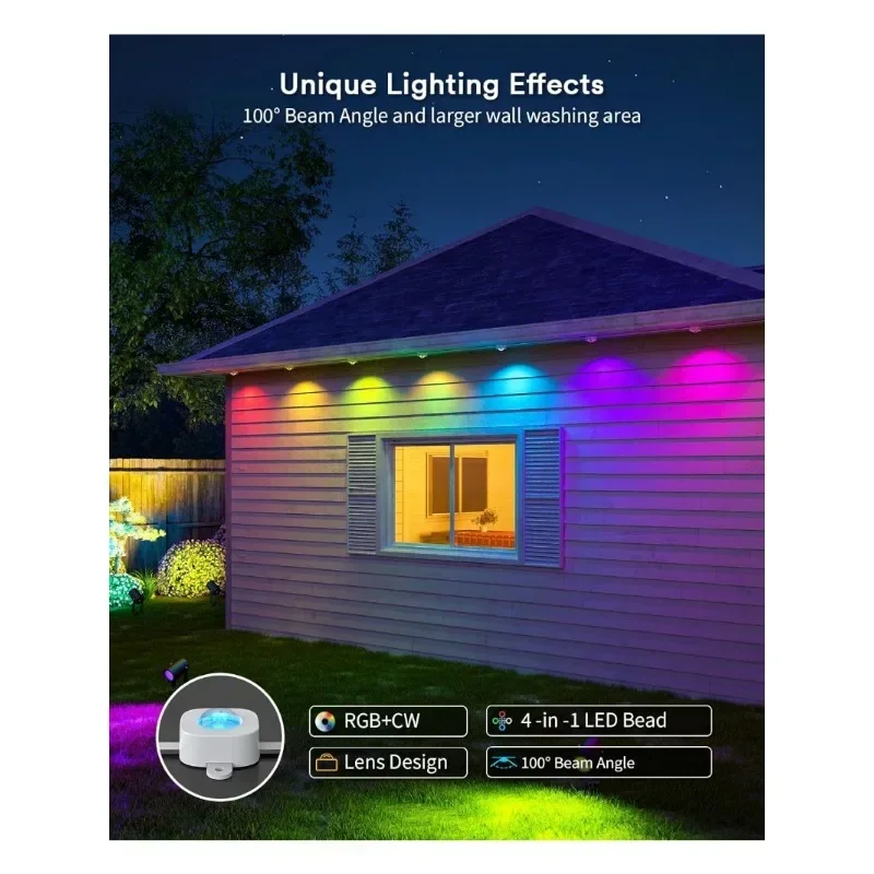 Outdoor Lights with 72 LED Lights, Cool/Warm Eaves Lights IP65 Waterproof for Outdoor Decor, Garden Decor