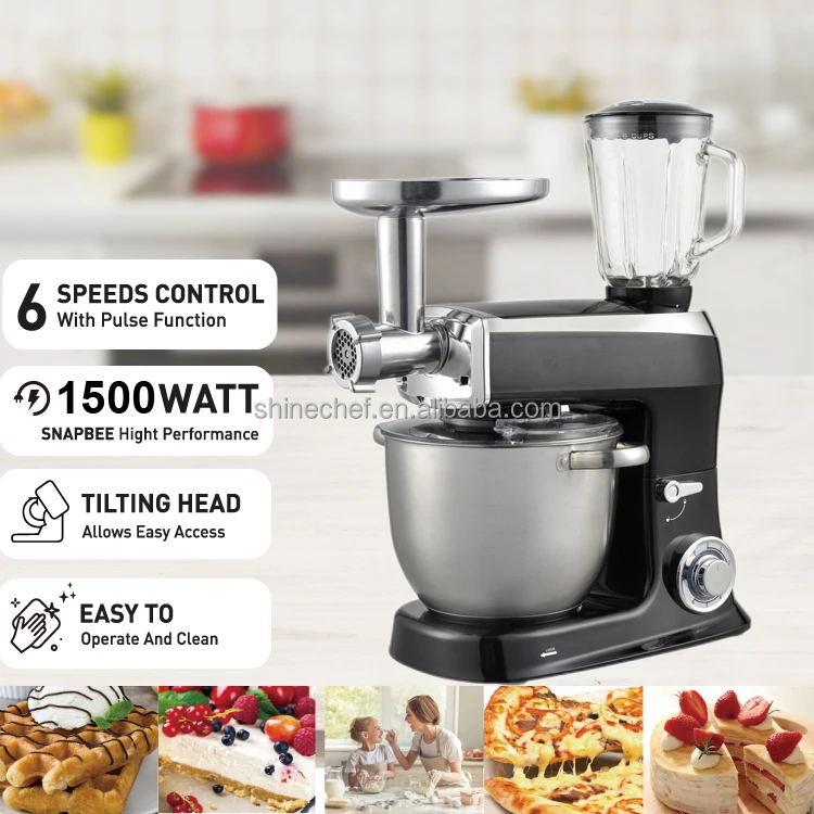 Electric 7.5L 8.5L Dough Mixer Meat Grinder Planetary 4 In 1 Stand Food Mixer 1500W Food Processor Mixer Blender view 6