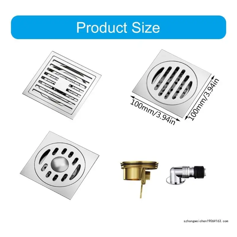 28GF Practical Sturdy Stainless Steel Floor Drain Set with Strong Filtration Bathroom Accessory for Household Daily Use