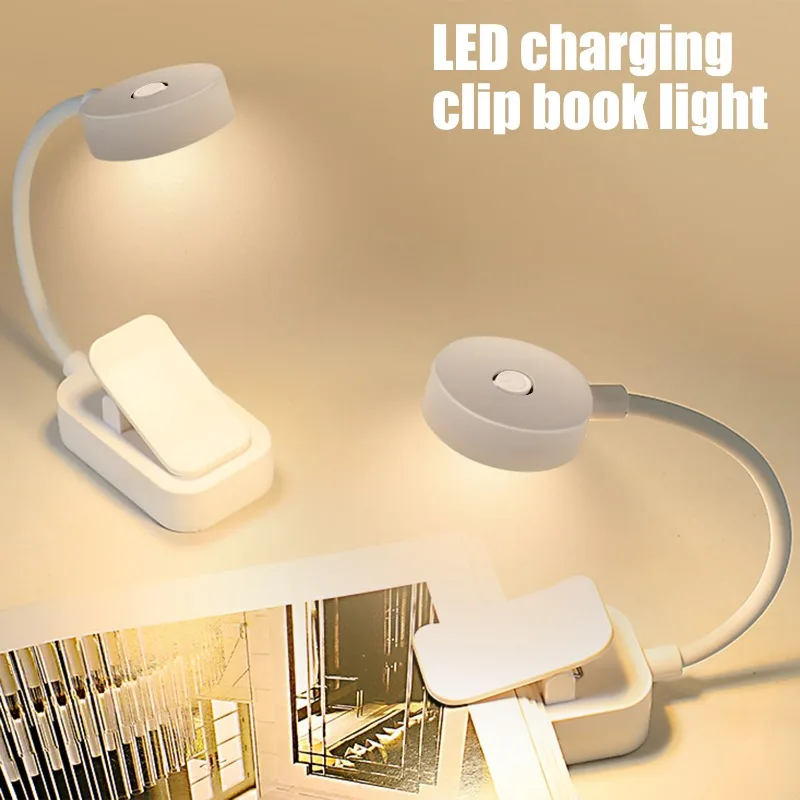 Mini Clip Book Lamp LED Table Lamp Eye Protection Reading Light Battery USB Night Lights for Portable Bedtime Reading Travel