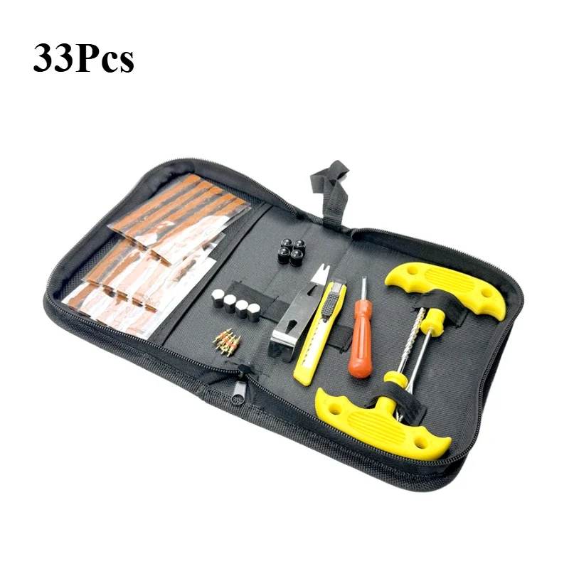 Car Tire Repair Tool With Rubber Strips Tire Repair Needle Valve Core Tools Steel Spiral Needles Puncture Tire Repair KiT