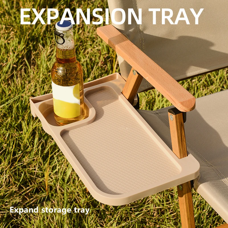 1PC Outdoor Camping Chair Side Storage Tray Recliner Chair Tray Camping Accessories Folding Universal Cup Holder Tool view 3