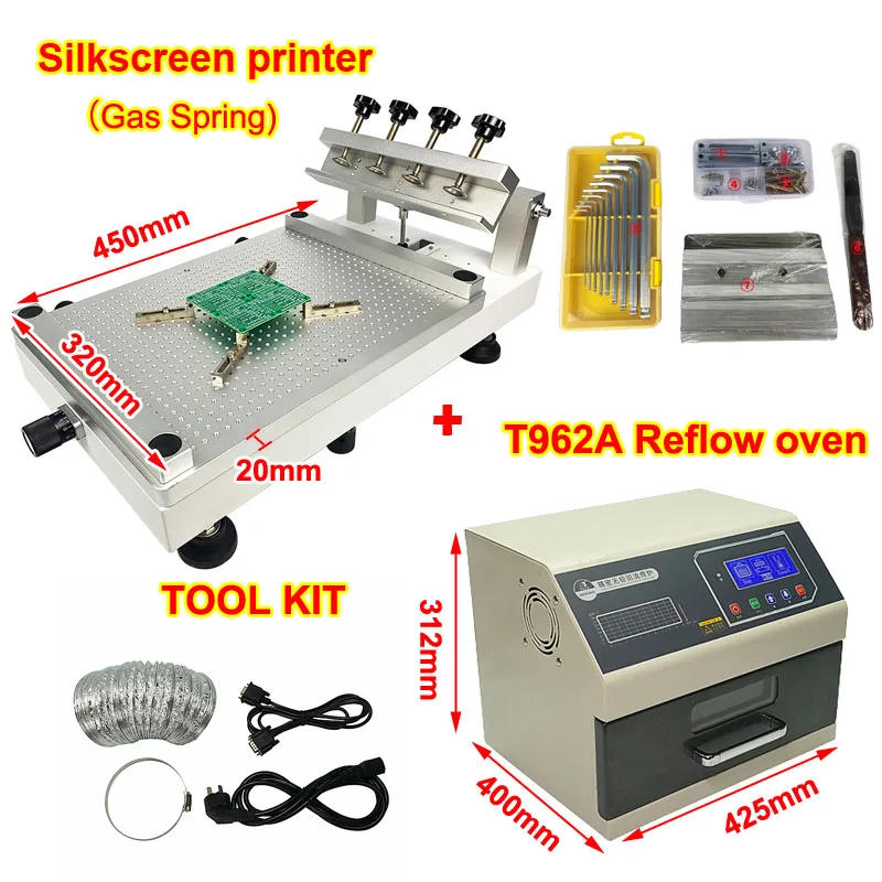 T962A Reflow Oven Soldering Welding Machine Manual Solder Paste Silkscreen Printer Infrared Heater PCB SMT BGA Rework Station