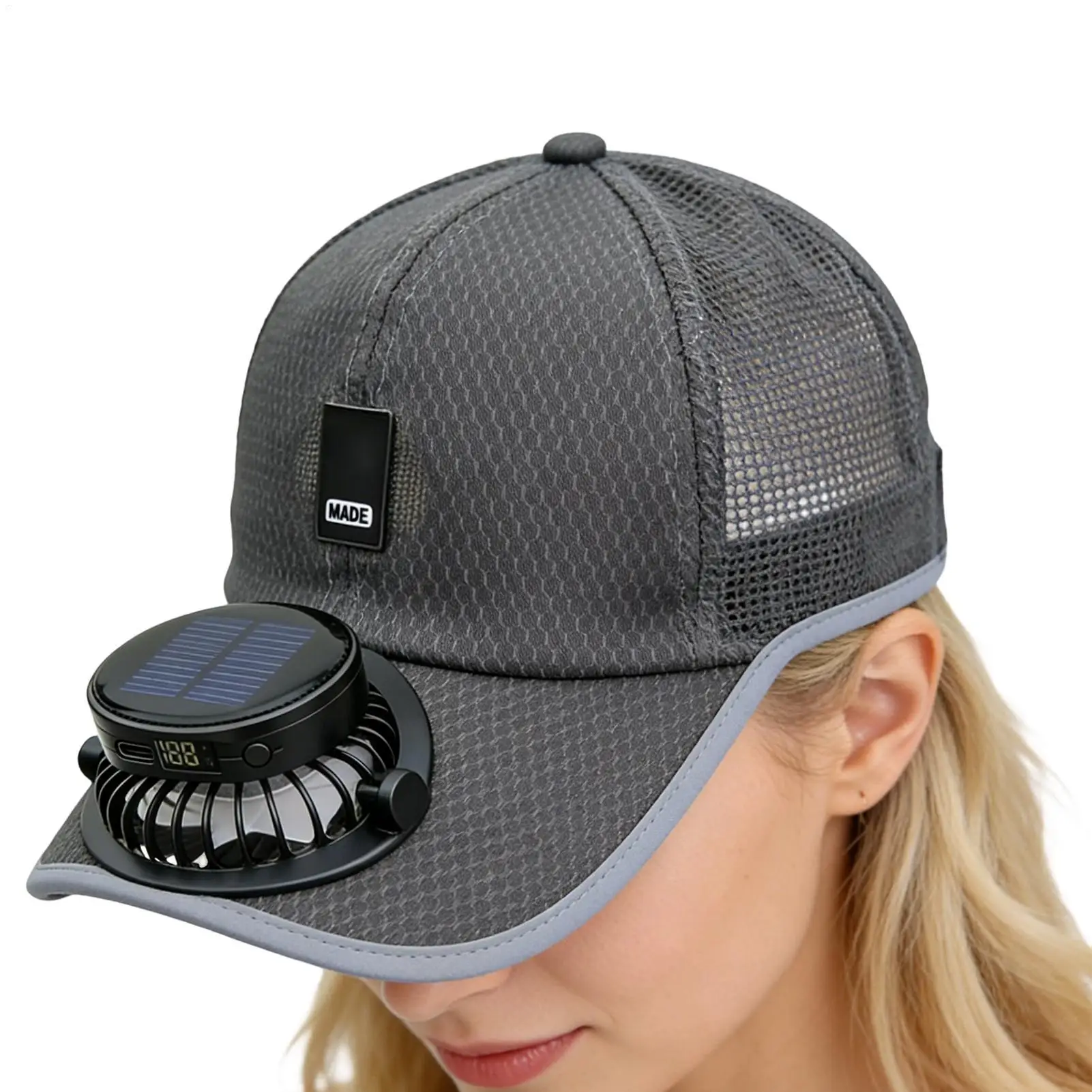 

Summer Sunhat with Solar Fan Sun Block Baseball Hat with Solar Fan USB Charging Fan Outdoor Sunhats Sunscreen Sunshade Hats