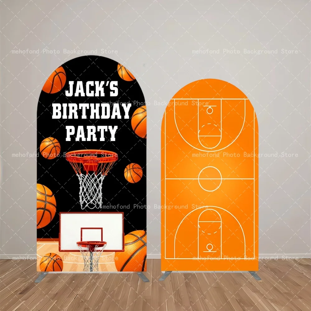 Mehofond Arch Backdrop Customized Name Basketball Vitality Boy Birthday Party Court Design Decor Studio Photography Background