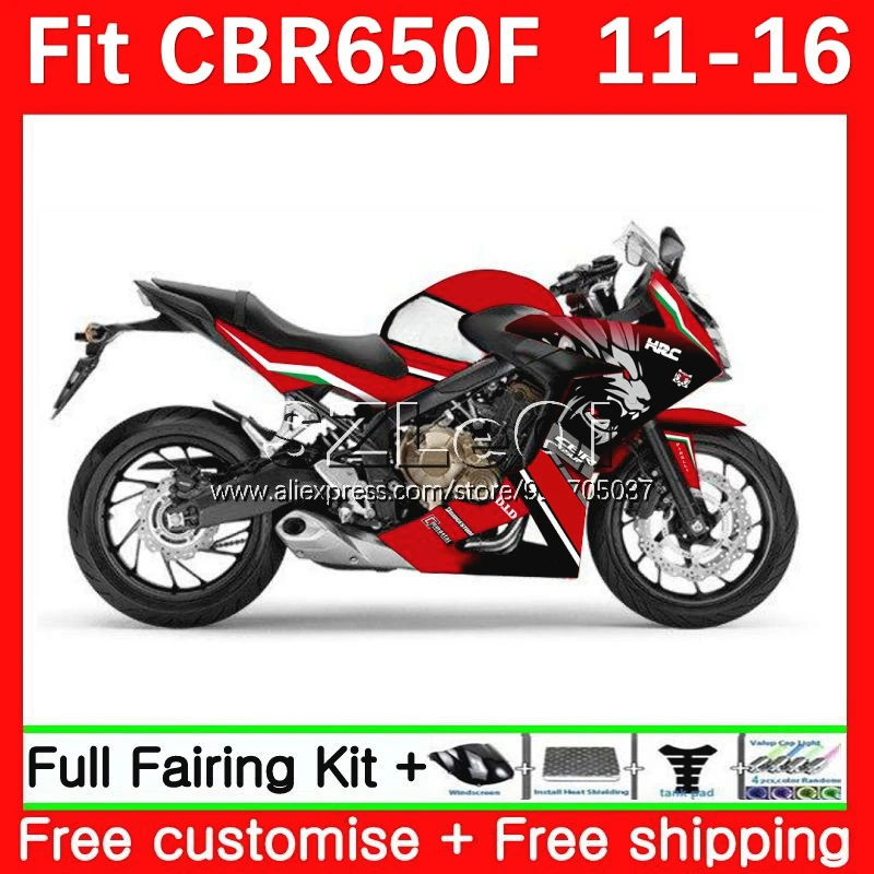 Injection + Decal For HONDA CBR 650F 650 CBR650 F CBR650F 11 12 13 14 41No.116 CBR-650F 2015 Black red 2016 2017 2018 Fairing