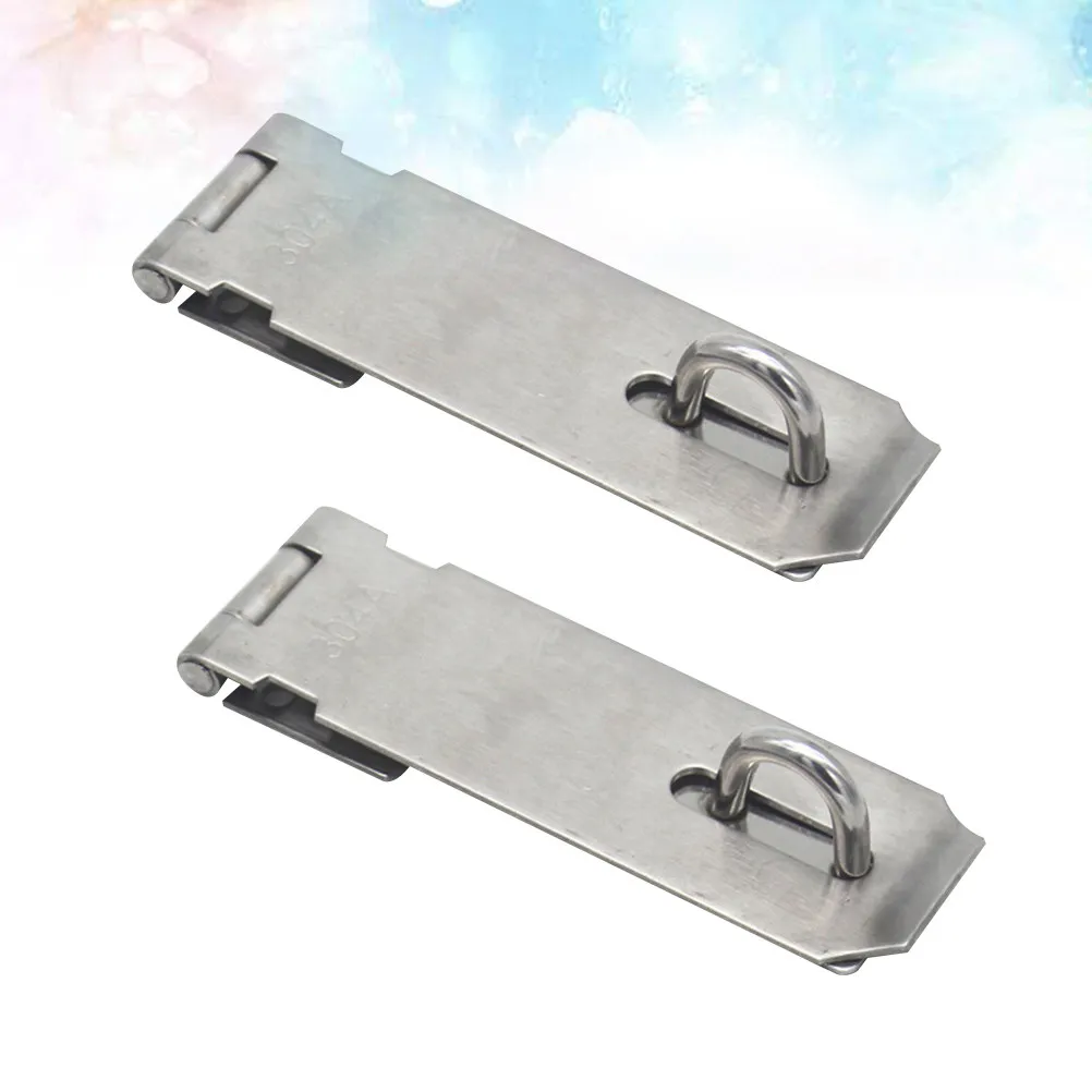 2Pcs Stainless Lock Hasp Padlock Hasp Door Clasp Reliable for Gate Cabinet Storage Shed Concealed Screws Security Lock