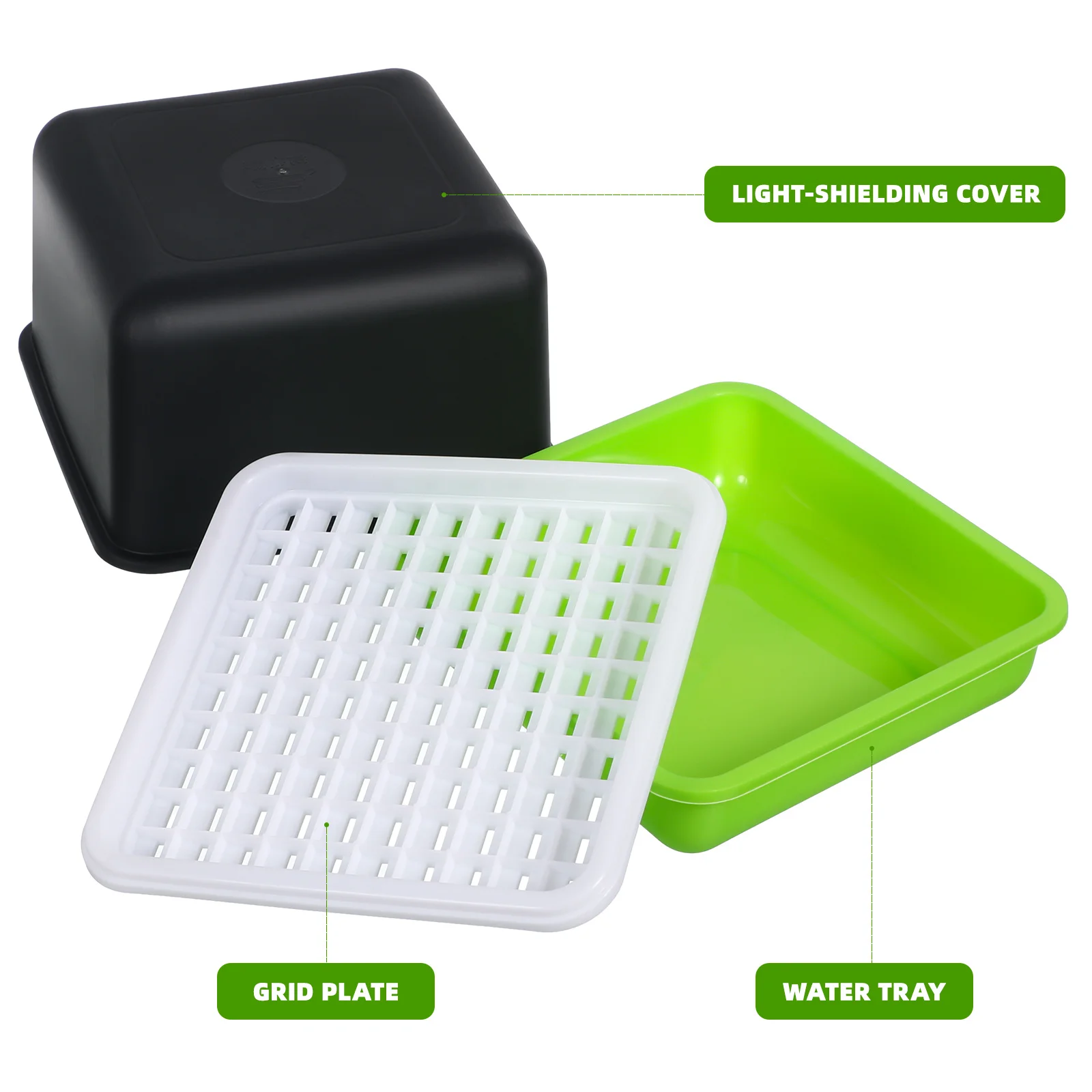 

1Set Peanut Sprouter Hydroponic Nursery Pot Plastic Tray Large Capacity Soil-Free Germination Box Sprouter Tray