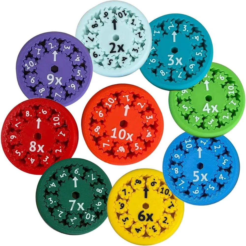 Math Fidget Spinner numéro rond Math Fidget Spinner pour les enfants apprendre l'addition soustraction Multiplication Division 18 pièces