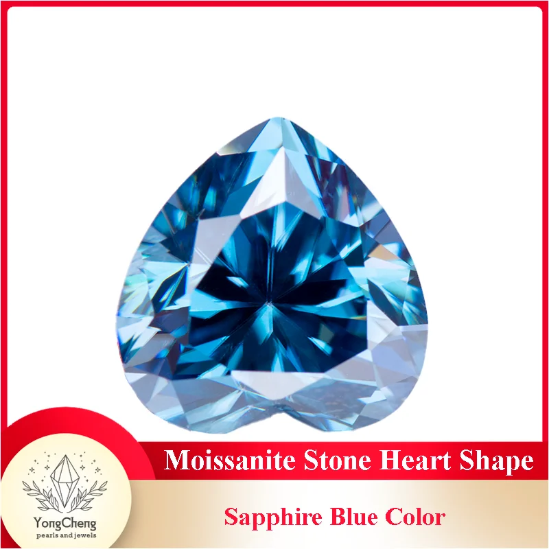 

Moissanite Stone Heart Shape Sapphire Blue Gemstone for Jewelry Making Material Lab Grown Advanced Diamond with GRA Certificate