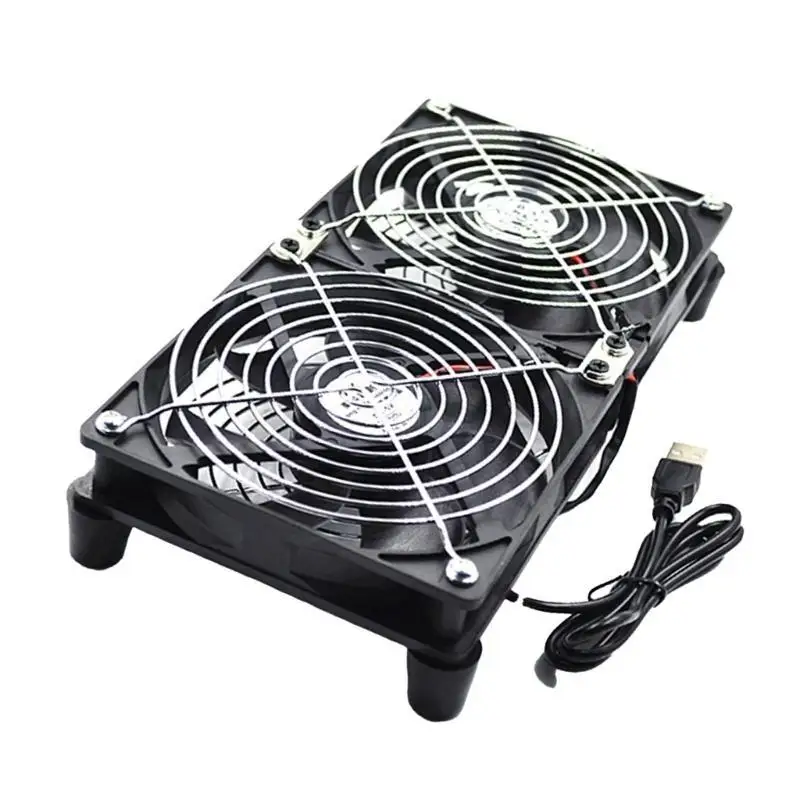 652F Double 120mm Oil Bearing USB Fan 1400rpm Speed, 45CFM for Routers, Set top Boxes, and Gaming Consoles
