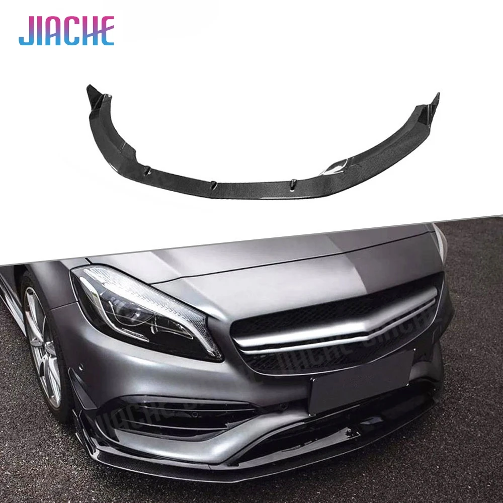 

Car Body Kit Carbon Fiber Front Lip Chin Spoiler For Mercedes Benz A Class W176 A200 A250 A45 AMG 2016-2019 Bumper Trim Apron