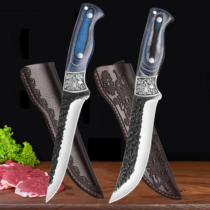 

Professional Boning Butcher Knife BBQ Fish Fruit Vegetable Cutting Chef Knives Slicing Bread Paring Wooden-handled Forged Knife