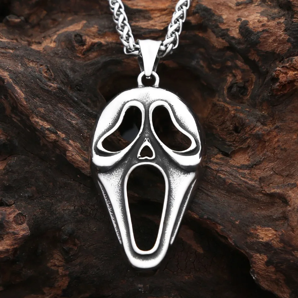 Punk Vintage Clown Mask Pendant Necklace For Men Boys 316L Stainless Steel Skull Mask Necklaces Party Jewelry Gifts Dropshipping