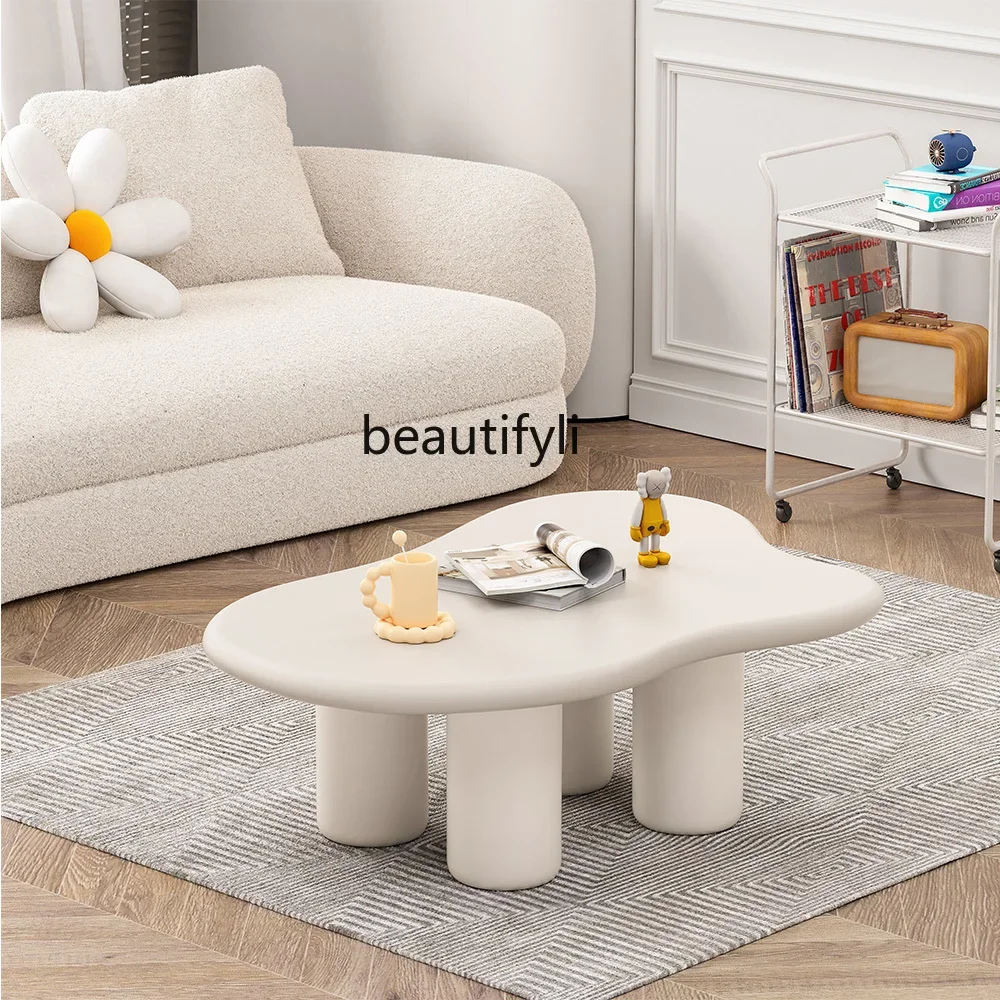 

zzNordic Simple Ins Style Living Room Cream Style Irregular Table Home Small Apartment Cloud Tea Table