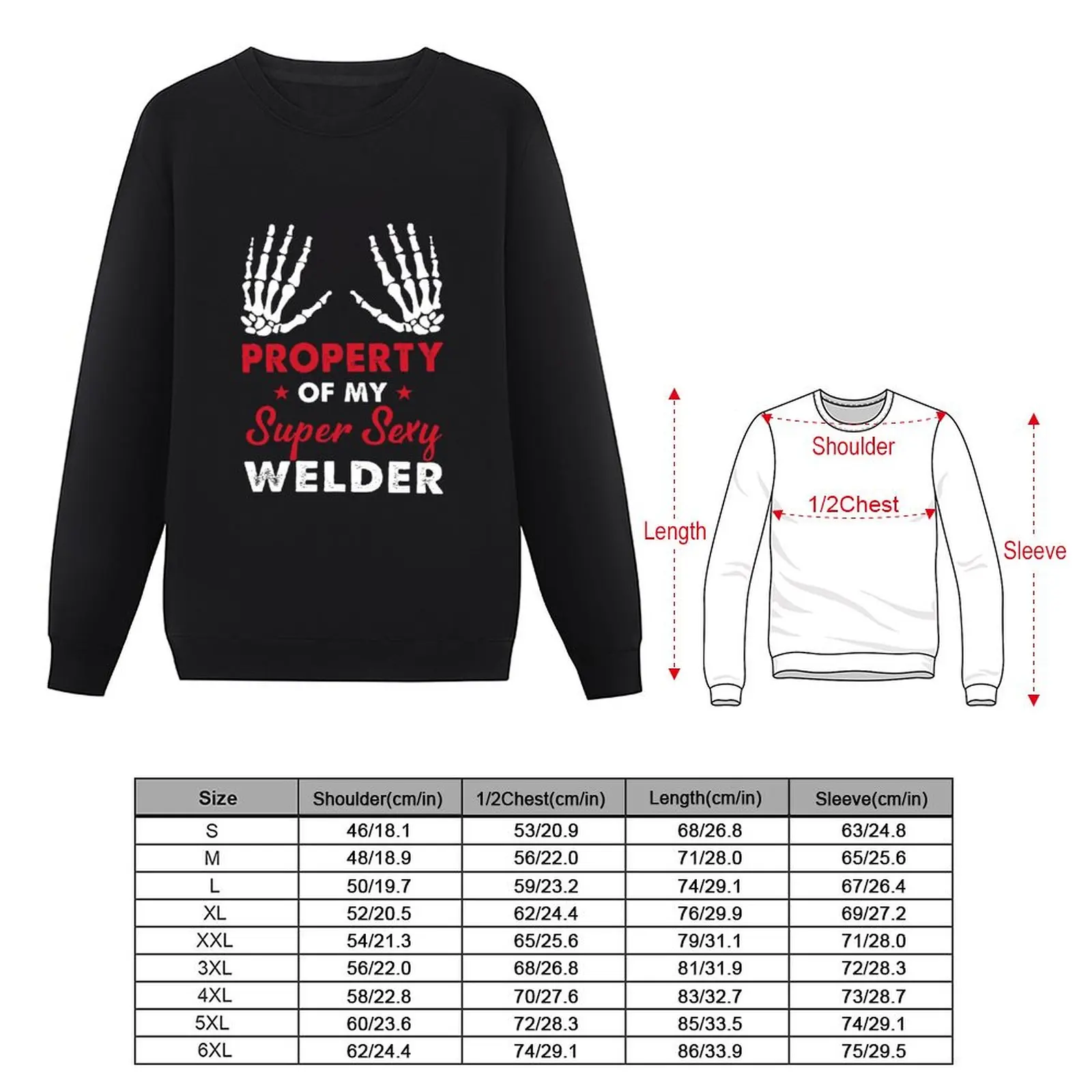 property of my super sexy welder Pullover Hoodie korean style clothes autumn oversize sweatshirts