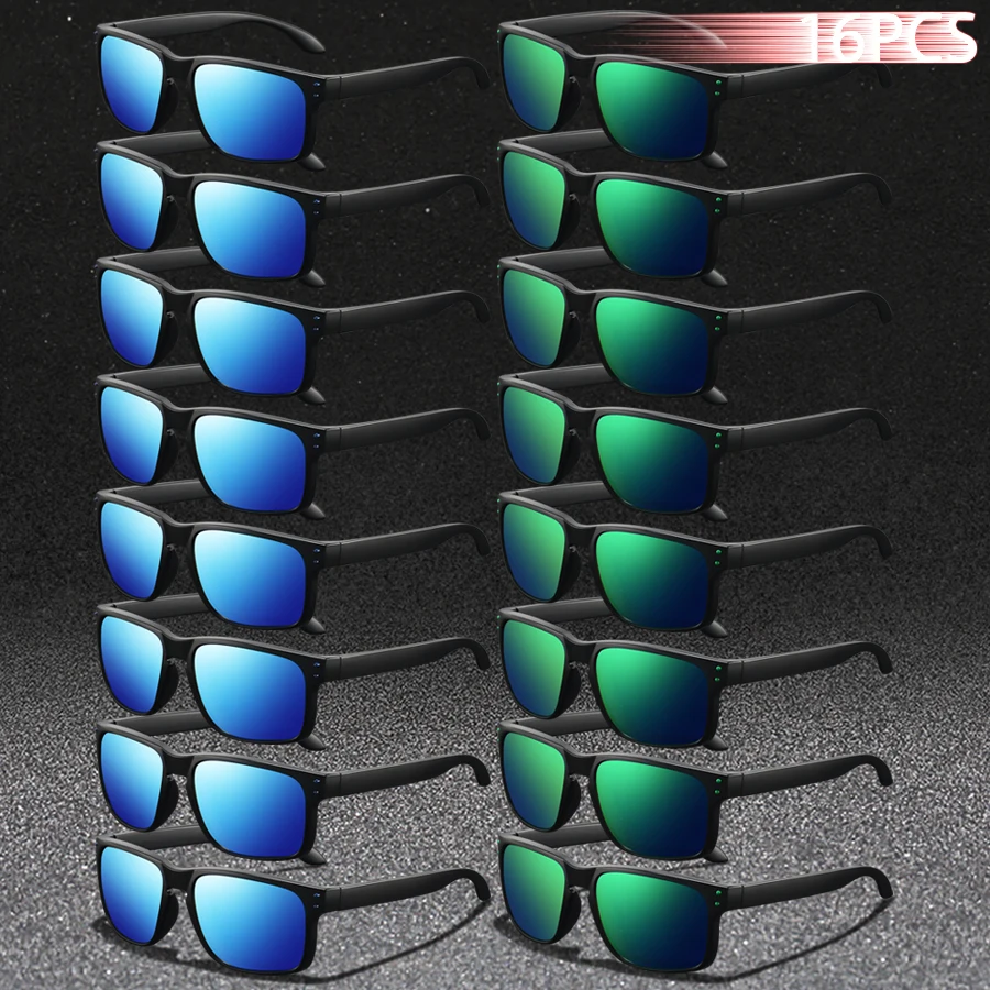 

16PCS Fashion Classic Square UV400 Sunglasses Men Women Driving Colorful Trendy Lightweight Outdoor Goggles