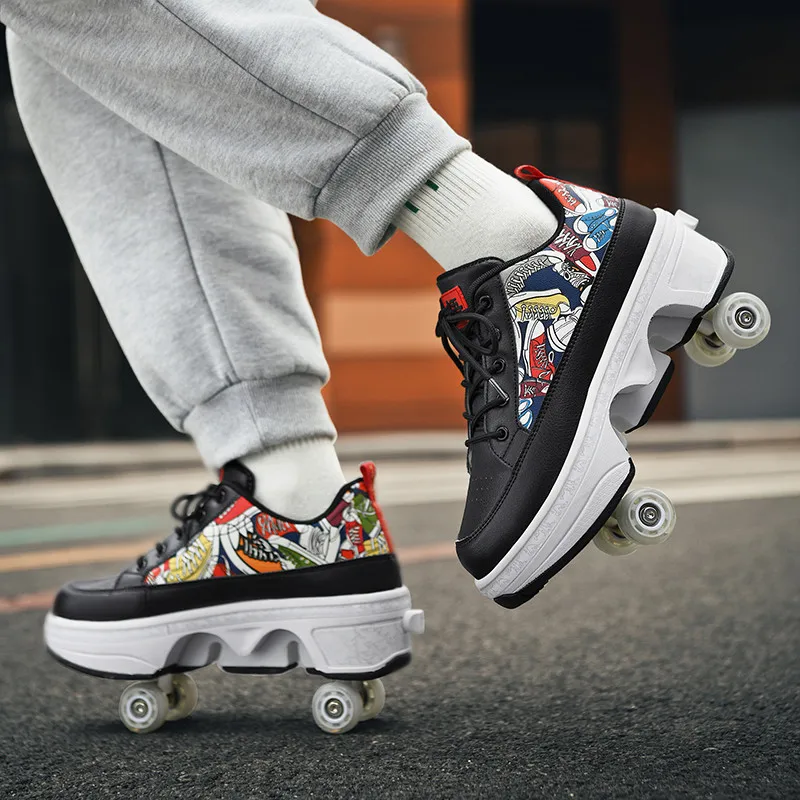 Fabric roller skates Girls casual Morphed Parkour roller skates running shoes for adults and children