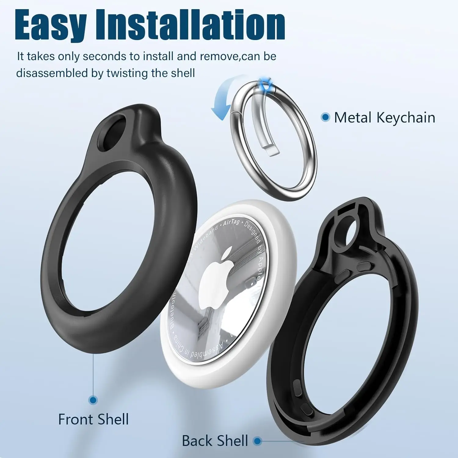 Case for Apple Air tag Holder with Keychain, Hard PC Anti-Drop Airtags Key Chain Hard PC AntiDrop Airtags Key Chain Air tag Case