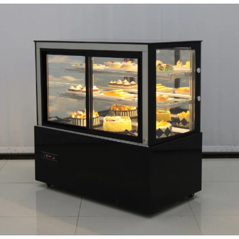 Custom.900 Mm Lengte Fabriek Cake Koelkast Bakken Display Commerciële Straight Cake Teller Gebogen Cakekast