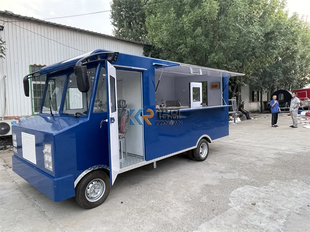 Electric Food Truck Van Mobile Kitchen Custom Fully Equipments Pizza Coffee Cart Concession Food Trailer Hot Dog Kiosk