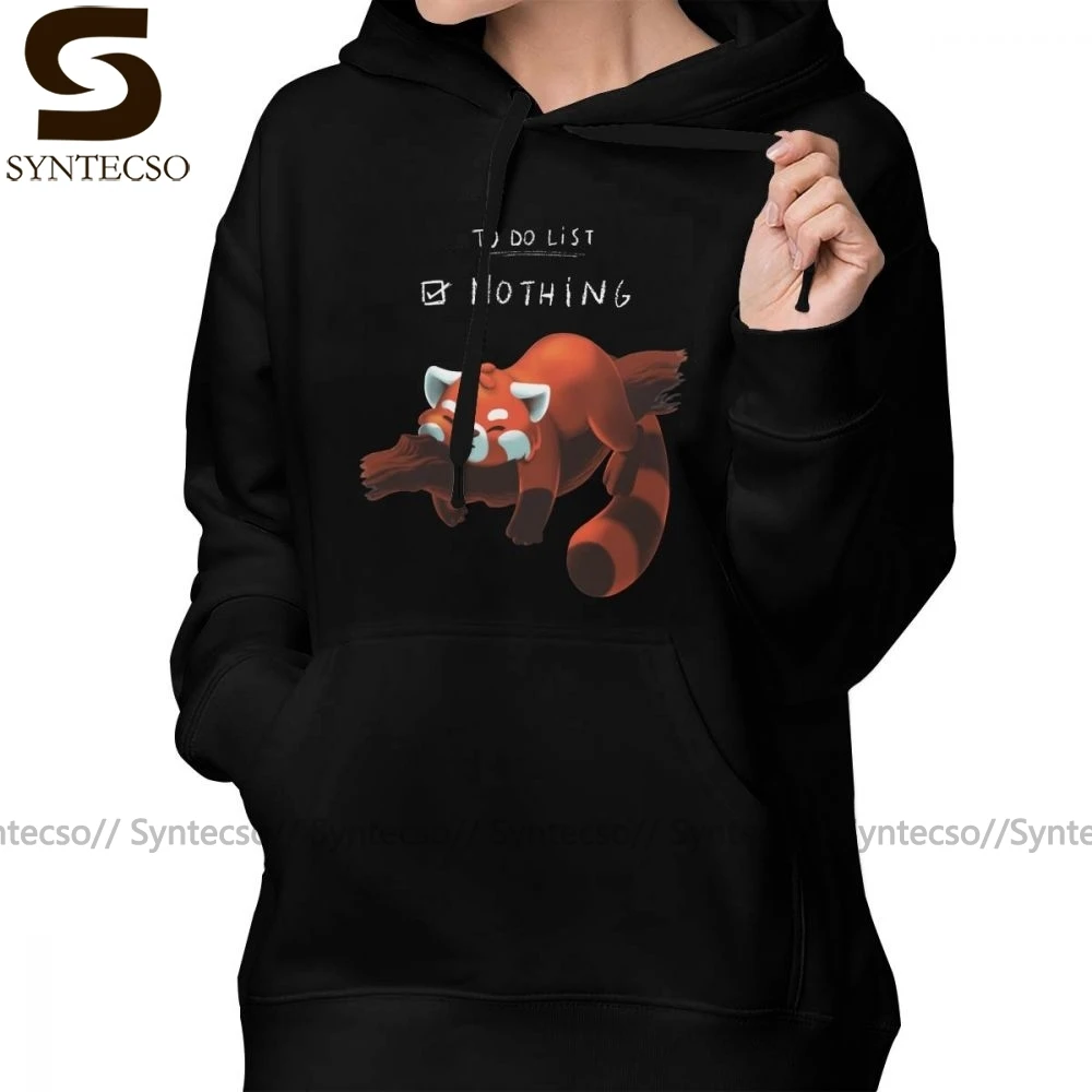 Red Panda Hoodie Red Panda Day Hoodies Printed Simple Hoodies Women Street wear Cotton Over Size Grey Pullover Hoodie image 2