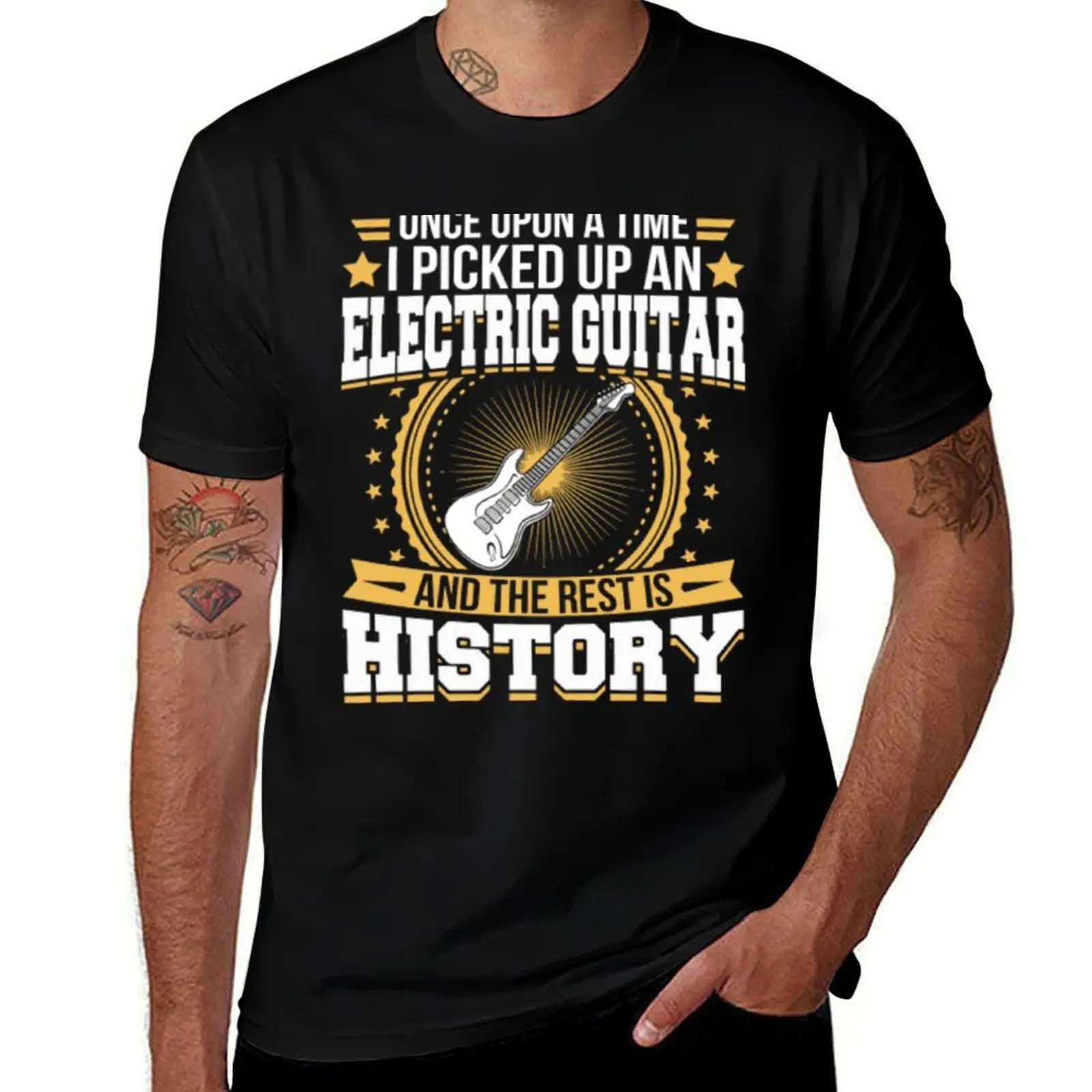 

Electric Guitar And the Rest is History T-Shirt rapper graphic tees customizeds cheap stuff mens vintage t shirts