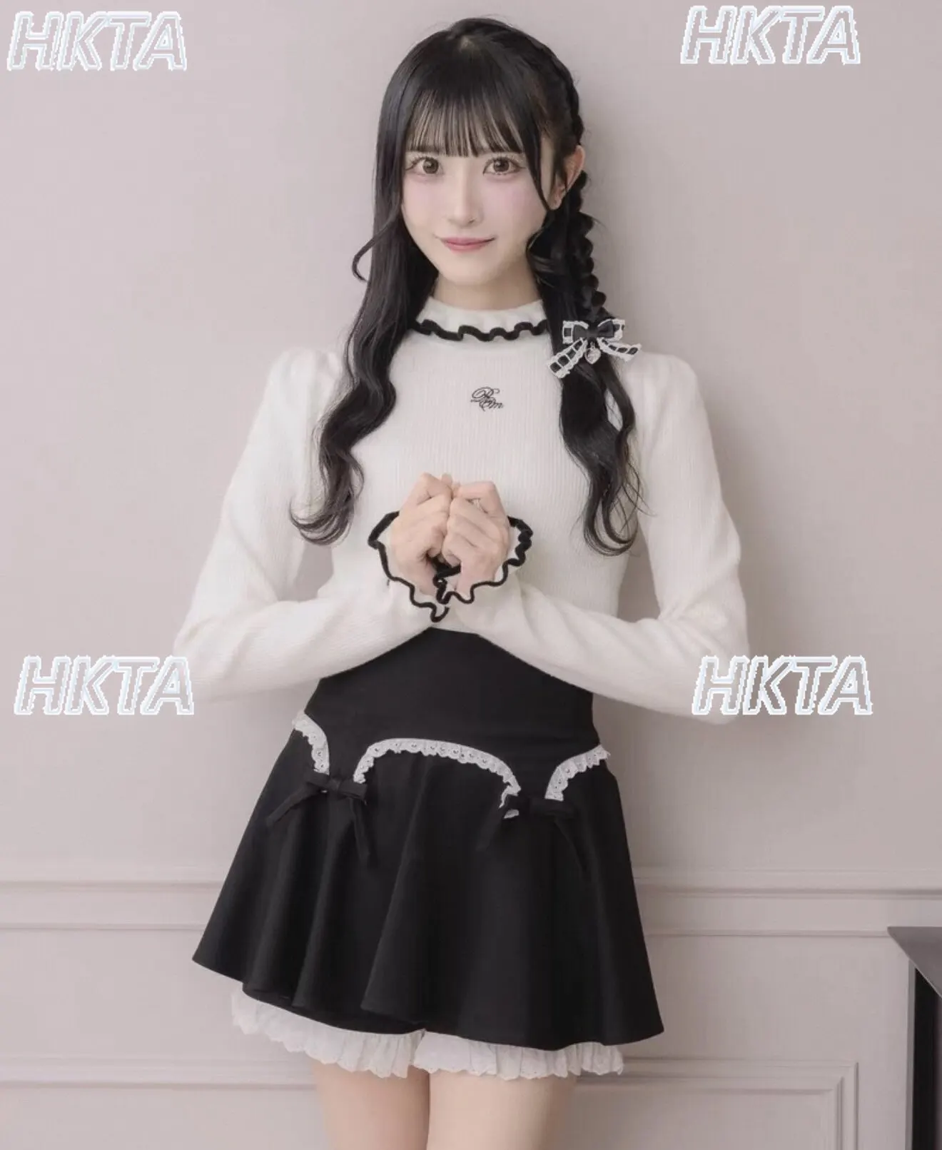 

Japanese Ruffled Flared Skirt Girl 2026 Spring New High-waisted Slim-fit Pleated Skirt College Style Versatile Black Short Skirt