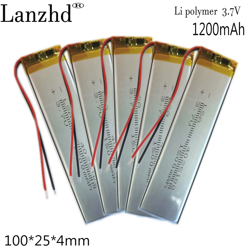 1-12 sztuk 3.7V 1200mAh 4025100 bateria litowo-polimerowa bateria litowo-litowa na światło szafkowe LED pasek świecący instrument testowy