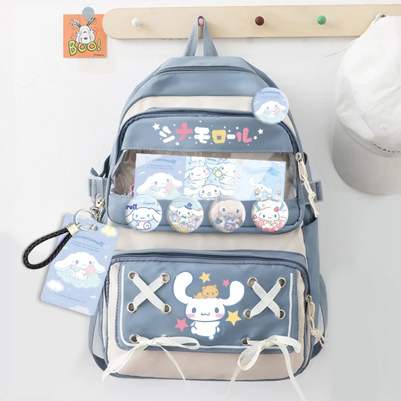 Sanrio Kuromi Hello Kitty Backpack Cinnamoroll My Melody Anime Backpack Student Computer Large Capacity SchoolBag Cute Girl