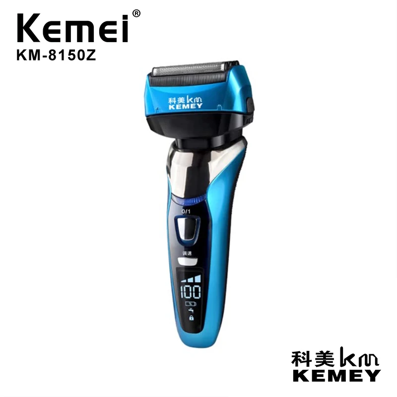 Kemei KM-8150z Duplex 4 cabezal de herramienta pesada se puede desmontar para reemplazar las piezas de la cabeza de afeitar profesional para hombres