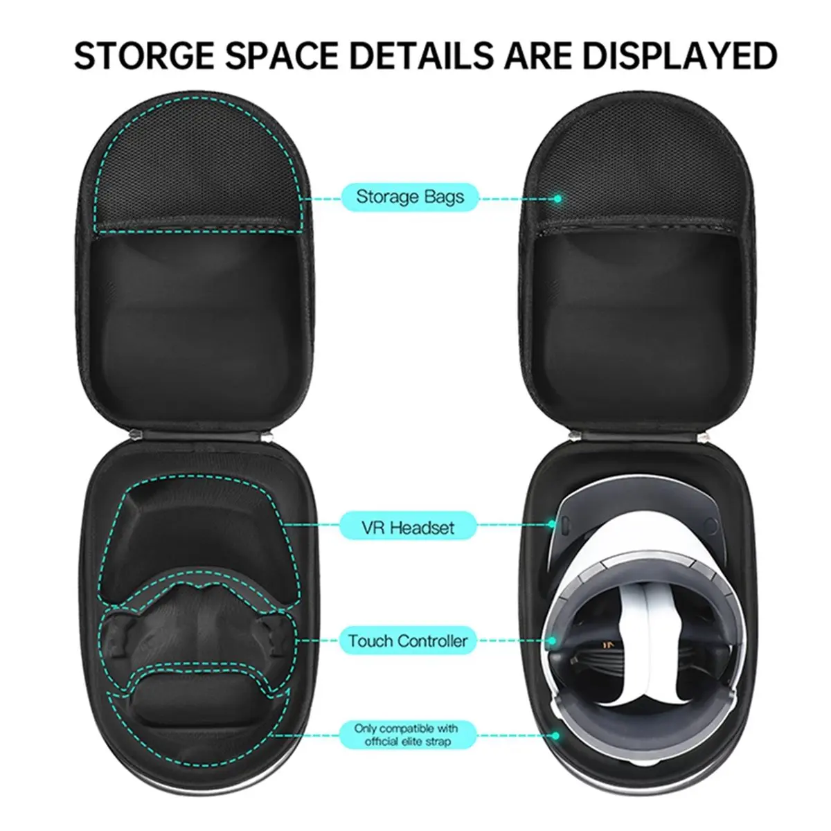 (DT37) Storage Bag for PS VR2 Headset Shockproof Carrying Case Waterproof Handbag Protective Cover for VR2 Controllers A