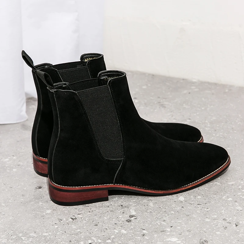 Men Classic Retro Chelsea Boots Pointed Matte Leather Men\'s Ankle Boots Black Brown Size 38-46 Men boots