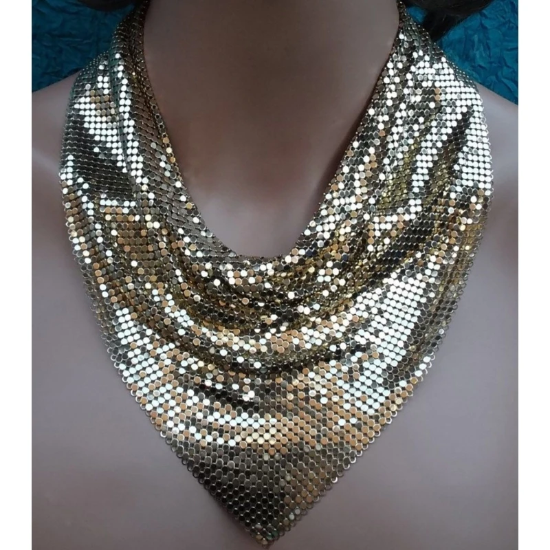 Sequined Scarves for Night Club Party Bandanas Punk Neck Scarf Stage Performances Necklace Shimmering Headscarf Neckwear