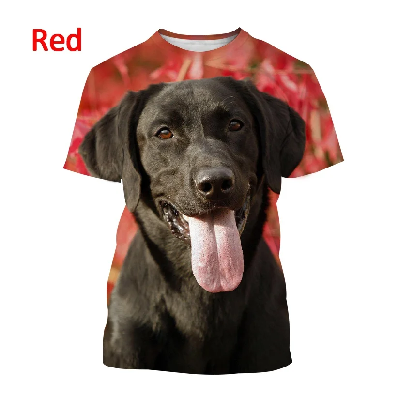 Men Women Fun Casual Short Sleeved New Fashion 3D Labrador Printed T-shirt Hot Sale Pet Dog Animal