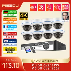 Misecu 8ch 5mp poe dome sistema de câmera de segurança câmera ip à prova de vandalismo indoor casa cctv gravação de vídeo kit de proteção de vigilância