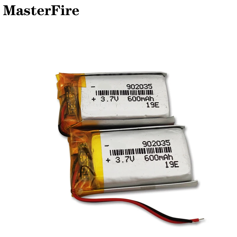 Wholesale 902035 3.7V 600mah Rechargeable Lithium Polymer Battery for Fingerprint Lock Smart Watch Emergency Light Massager Cell