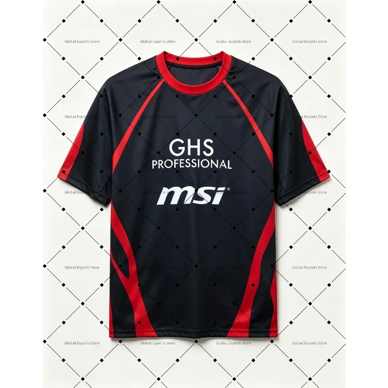 2026 GHS Professional ESports Club Team Jersey T-Shirt Digital Print Pattern Valorant LOL Csgo APEX PUBG Short Sleeve T-Shirt
