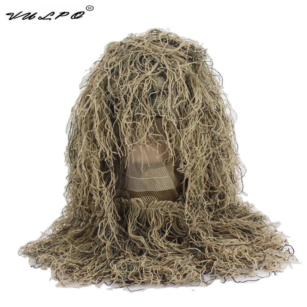 VULPO tattico softair Sniper Ghillie tuta cappuccio copricapo mimetico per Ghillie tuta caccia Paintball CS Game Head Cover