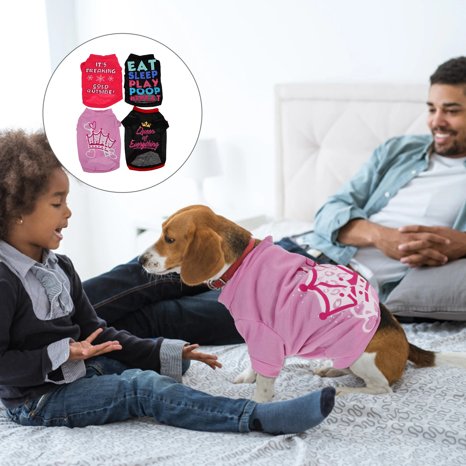 

4 Pcs Pet Vest Dog Breathable Apparel Puppy Shirts Small Sweatshirt Clothes Outfit Lightweight Comfortable Spring Summer Indoor