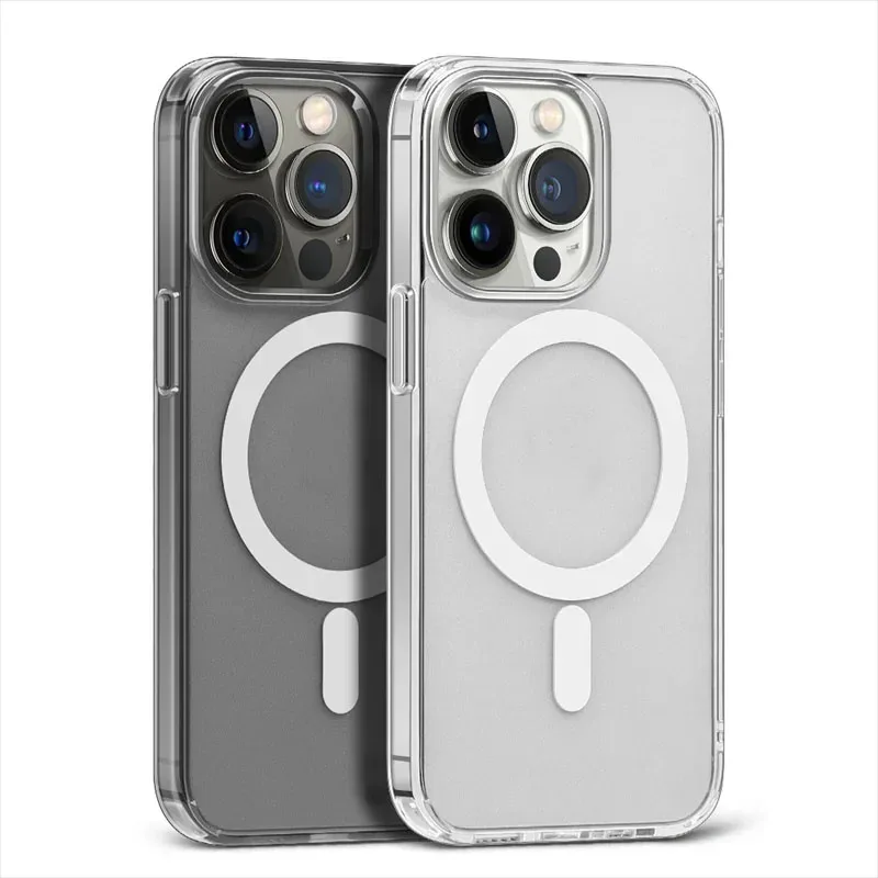 Ultra Clear Magnetic Case for iPhone 14 13 12 11 15 Pro Max Mini XS XR 7 8 Plus SE iPhone Transparent Magnetic For Magsafe Cover