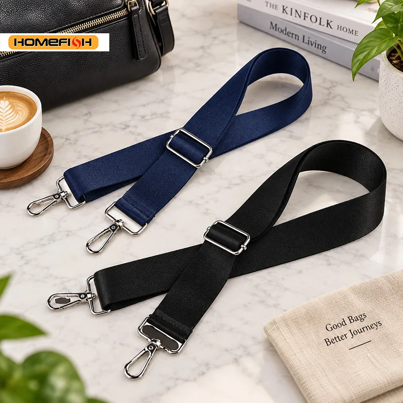 HOMEFISH 80‑120CM Adjustable Bag Shoulder Strap Replacement For Briefcase Crossbody Bag Black Bag Accessories For Men Women
