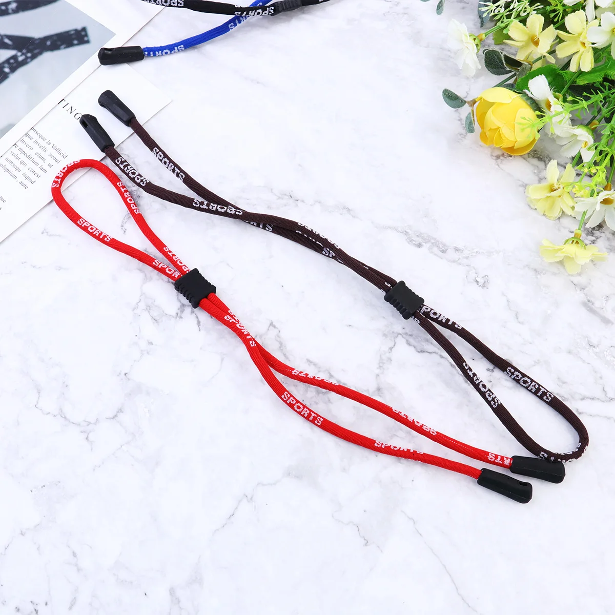 4 Uds cuerda para gafas deportes al aire libre ajustable antideslizante correa para gafas portátil ligero para uso diario rojo azul negro marrón