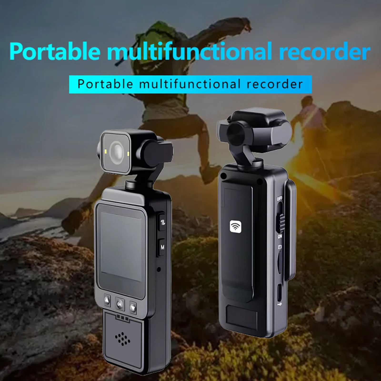 

1080P WiFi Mini Body Camera Wireless Transmission Outdoor Video Recorder Portable Pocket Camcorder for Cycling Vlogging Sports