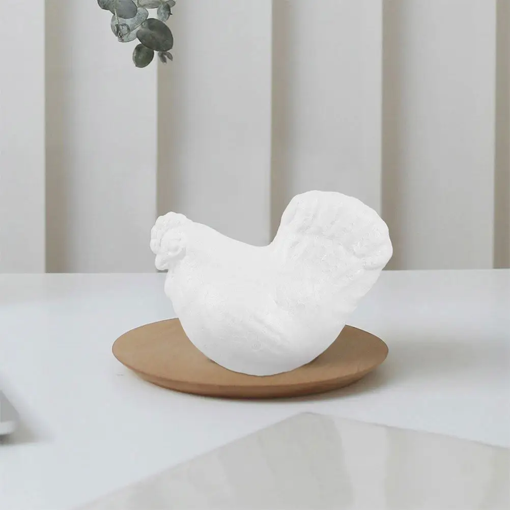 4Pcs Foam Hen Ornaments 14Cm White Polystyrene Craft Balls for DIY Painting Easter Halloween Farm Party Decoration Chicken view 4