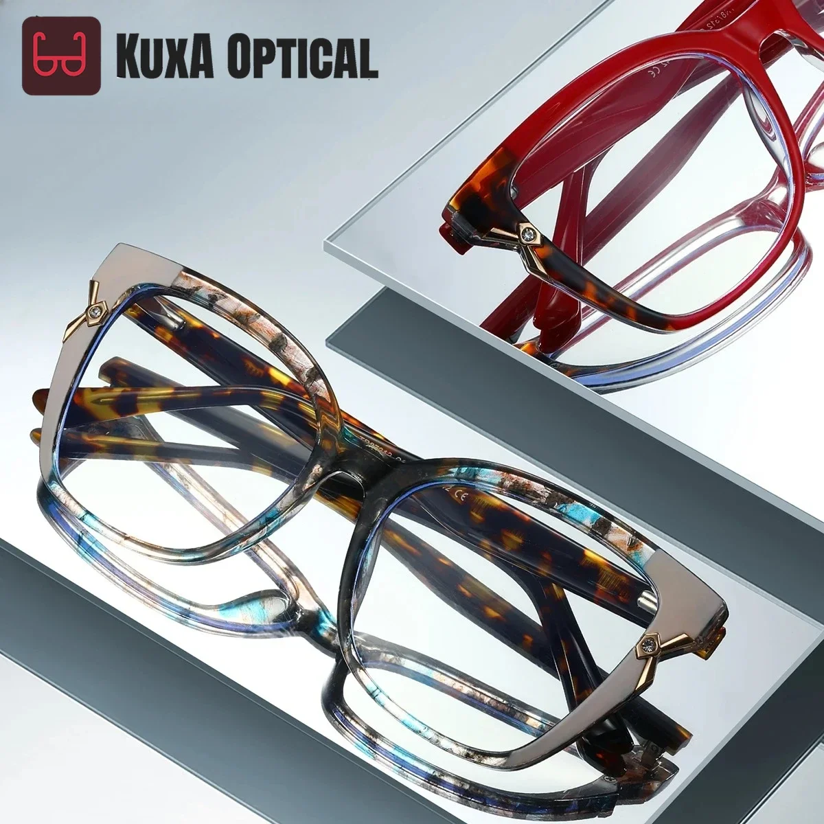 

XUKA Personalized Fashion Butterfly Multifocal Eyewear Customizable Prescription 87312 Square Anti-blue Light Photochromic