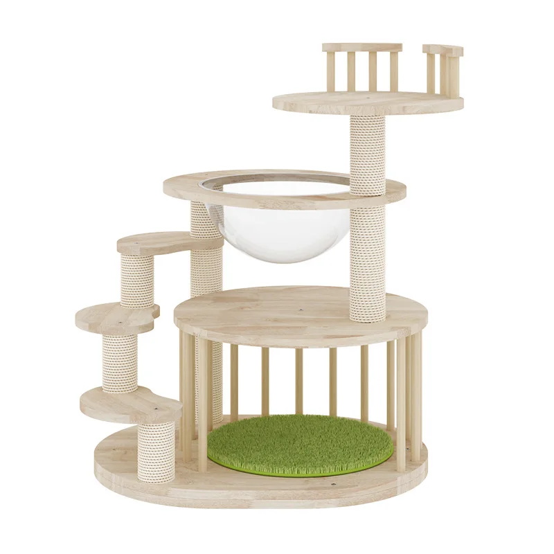 Modern Cat Ceiling Tree Tower Large Cats Condo Tree Play Furniture Scratcher Cat Climbing Frame Tree