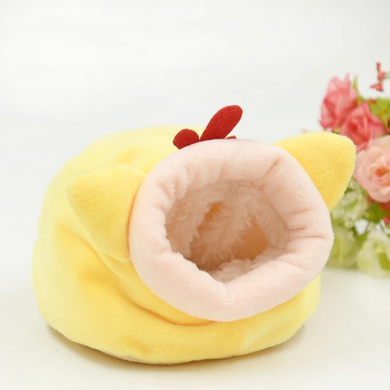 Casa hamster cobaias ninho pequeno animal dormir cama inverno quente veludo cama acessórios macios para porcos transporte da