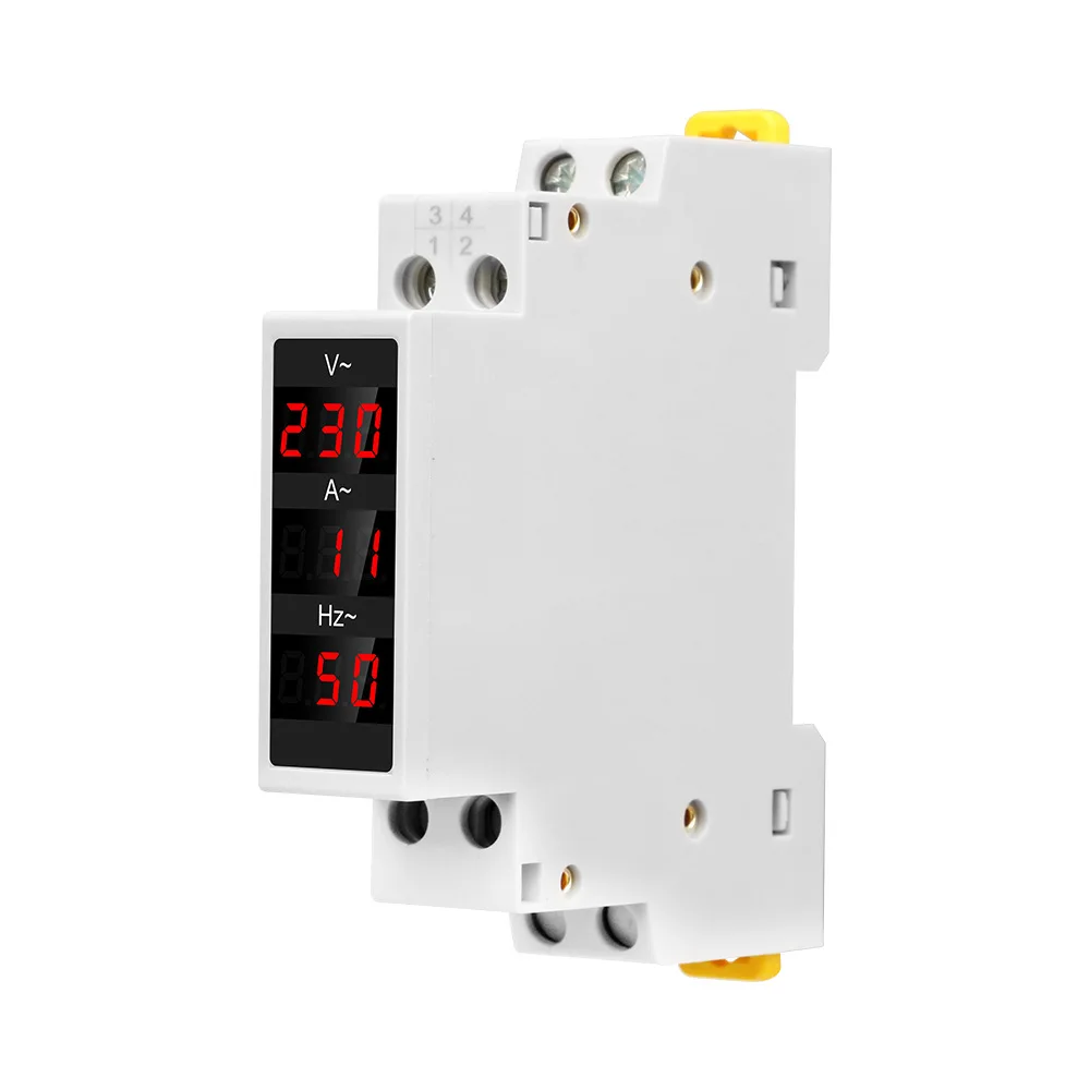 

220V 3-in-1 Single-Phase Voltage Current Frequency Meter 1-100A AC 80-500V 0~99Hz LED Digital Display Volt Amp Herz Detector