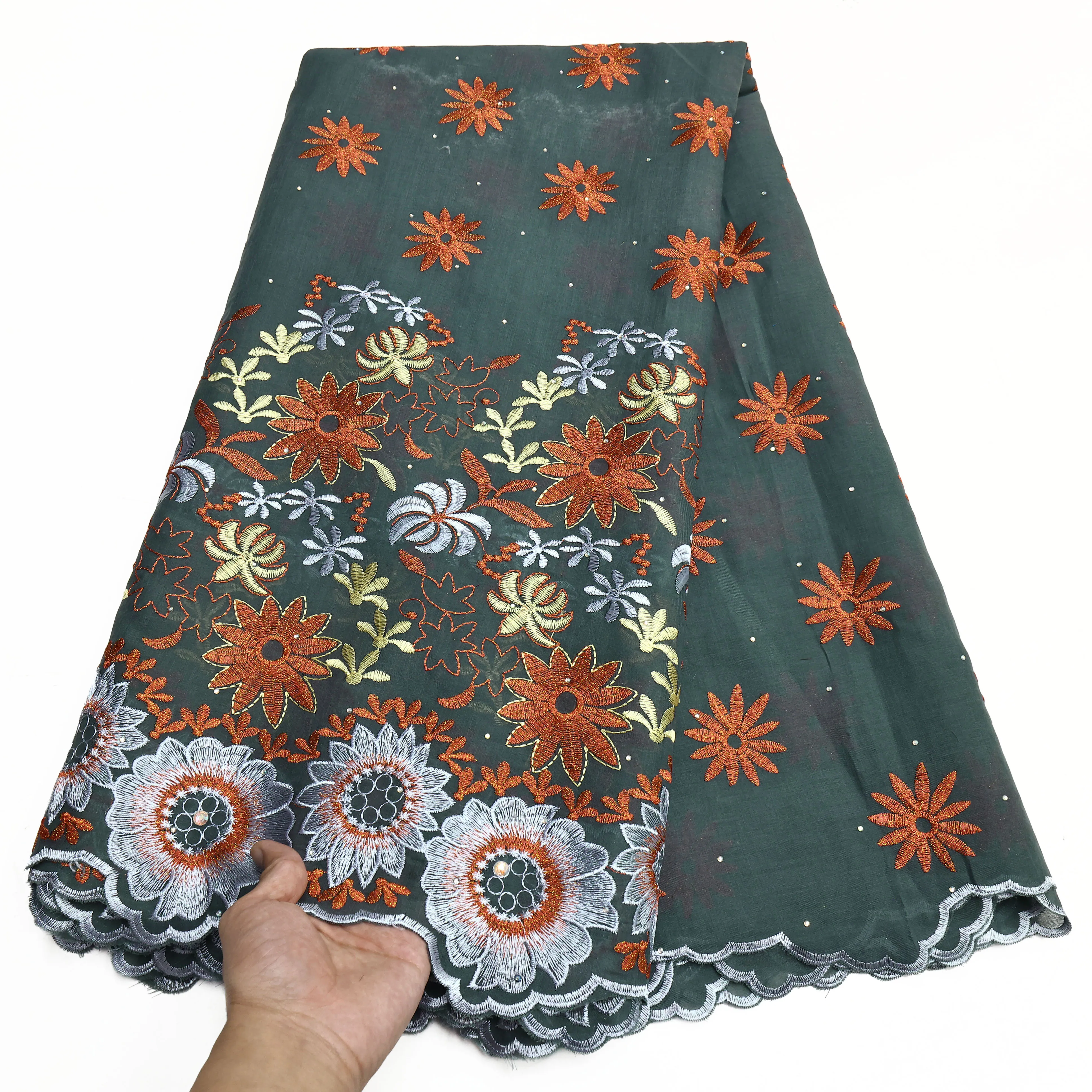 القطن السويسري الفوال الدانتيل أحدث جودة عالية جبر الدانتيل 5 ياردة المطرزة الطباعة الأفريقية نسيج القطن الدانتيل فساتين الزفاف